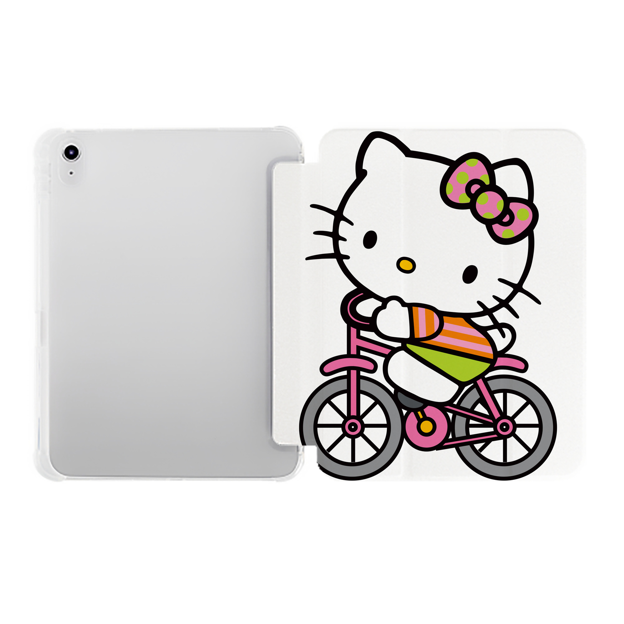 （画像用） Hello Kitty ハローキティ IPad ケース ペン収納付き 三つ折りスタンド PUレザー×シリコン 対応機種9.5/10.5/10.9インチ